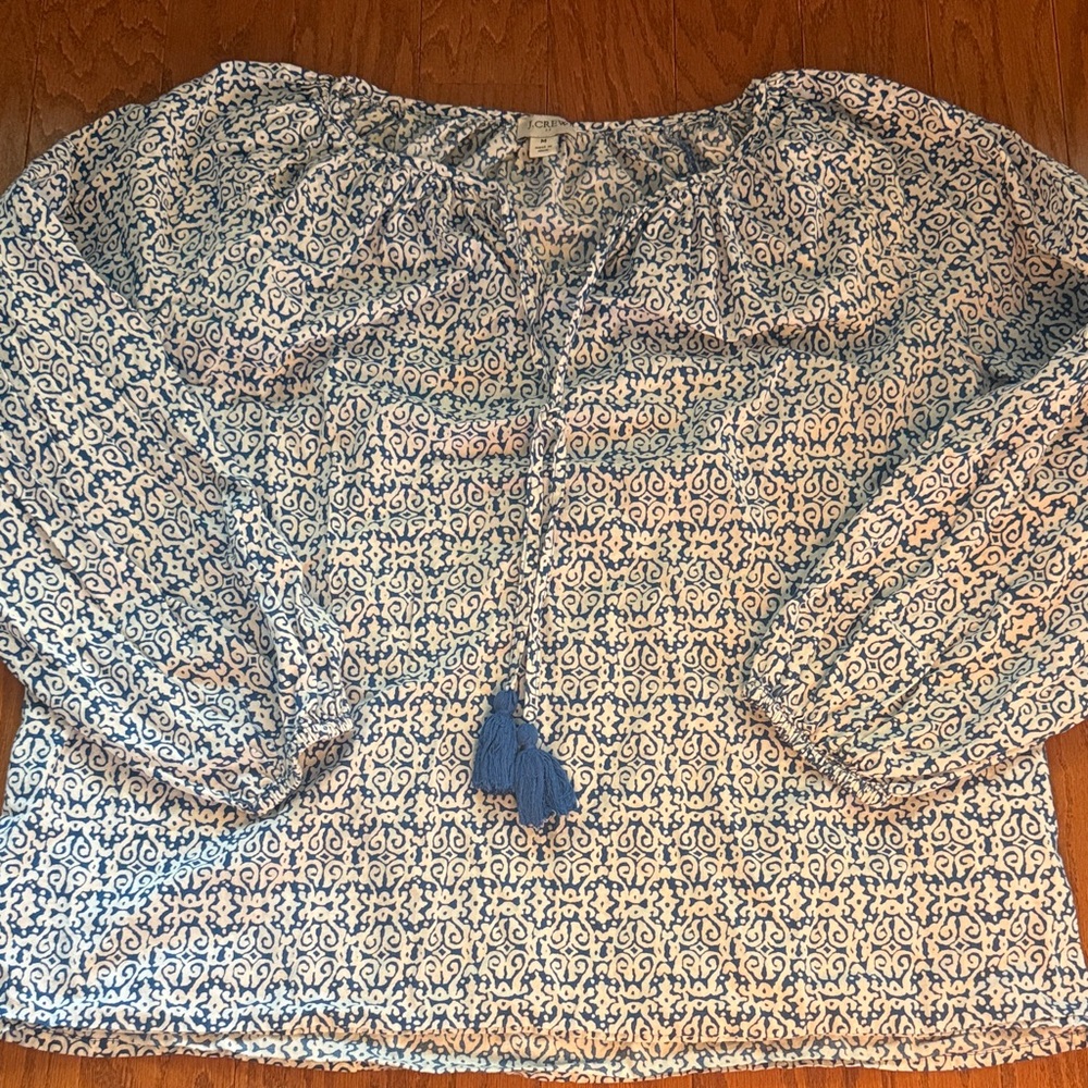 J. Crew blue and white top